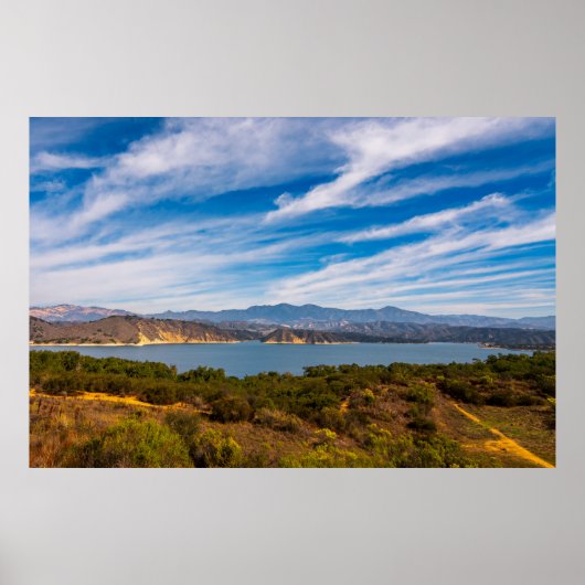 Lake Cachuma Panorama Santa Ynez Mountain Photo Poster (Vorne)