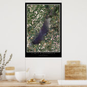 Lake Carlyle Illinois Satellite Poster Karte (Küche)