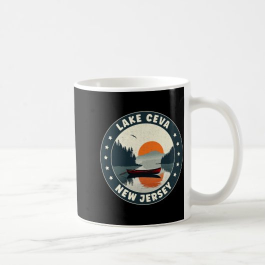 Lake Ceva New Jersey Sunset T Shirt Kaffeetasse (Rechts)