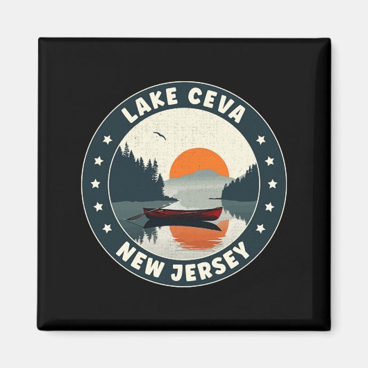 Lake Ceva New Jersey Sunset T Shirt Magnet (Vorne)