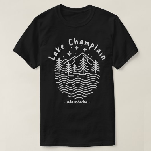 Lake Champlain Adirondack Mountains T-Shirt (Design vorne)