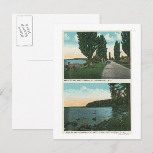 Lake Champlain Drive View Postkarte (Vorne/Hinten)