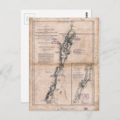 Lake Champlain Lake George Crown Point Map (1776) Postkarte (Vorne/Hinten)