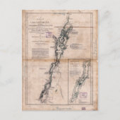 Lake Champlain Lake George Crown Point Map (1776) Postkarte (Vorderseite)
