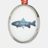 Lake Champlain New York Vermont Fish Ornament Aus Metall (Links)