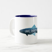 Lake Champlain New York Vermont Fish Zweifarbige Tasse (Vorderseite Links)