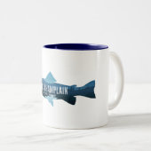 Lake Champlain New York Vermont Fish Zweifarbige Tasse (VorderseiteRechts)