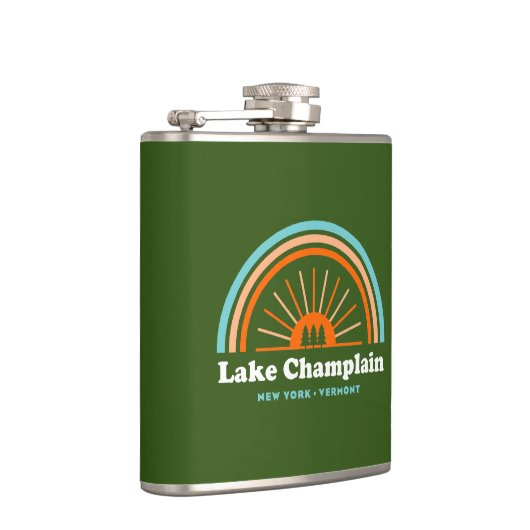 Lake Champlain New York Vermont Rainbow Flachmann (Rechts)