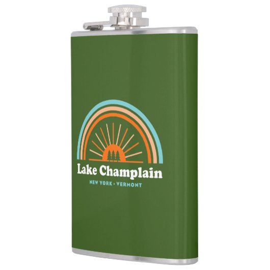 Lake Champlain New York Vermont Rainbow Flachmann (Links)