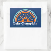 Lake Champlain New York Vermont Rainbow Rechteckiger Aufkleber (Tasche)