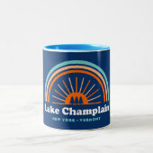 Lake Champlain New York Vermont Rainbow Zweifarbige Tasse (Mittel)
