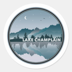 Lake Champlain New York Vermont Reflection Runder Aufkleber