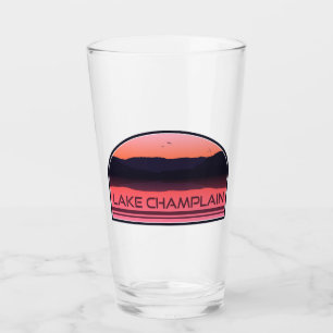 Lake Champlain New York Vermont Roter Sonnenaufgan Glas