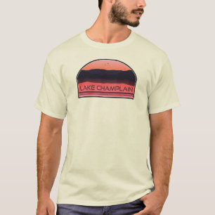 Lake Champlain New York Vermont Roter Sonnenaufgan T-Shirt