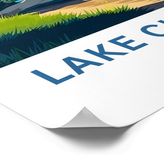 Lake Champlain North America Travel Print Poster (Ecke)