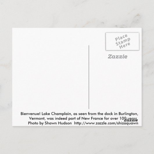 Lake Champlain Postkarte (Rückseite)