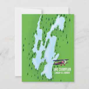 Lake Champlain USA Canada Map Poster