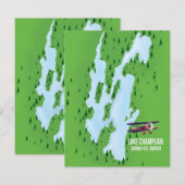 Lake Champlain USA Canada Map Poster (Vorne/Hinten)