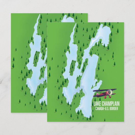 Lake Champlain USA Canada Map Poster (Vorne/Hinten)