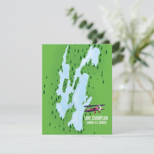 Lake Champlain USA Canada Map Poster (Stehend Vorderseite)