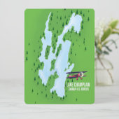 Lake Champlain USA Canada Map Poster (Stehend Vorderseite)