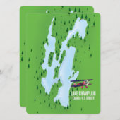 Lake Champlain USA Canada Map Poster (Vorne/Hinten)