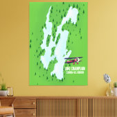 Lake Champlain USA Canada Map Poster Leinwanddruck (Insitu (Wohnzimmer))