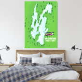 Lake Champlain USA Canada Map Poster Leinwanddruck (Insitu (Schlafzimmer))