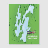 Lake Champlain USA Canada Map Poster Magnetkarte (Vorderseite)