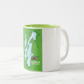 Lake Champlain USA Canada Map Poster Zweifarbige Tasse (VorderseiteRechts)
