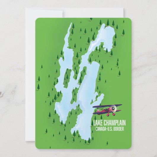 Lake Champlain USA Kanada Kartenposter (Vorderseite)