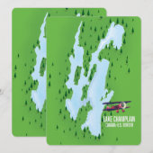 Lake Champlain USA Kanada Kartenposter (Vorne/Hinten)