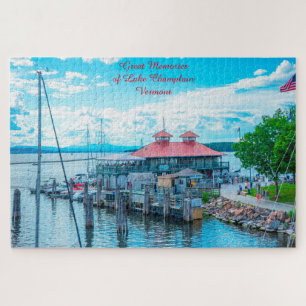 Lake Champlain Vermont.Christmas Greetings Jigsaw Puzzle