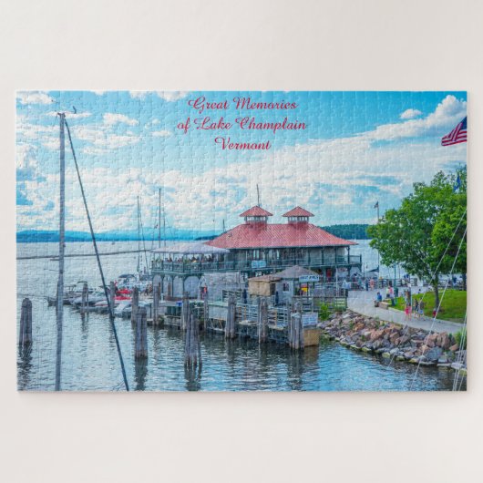 Lake Champlain Vermont.Christmas Greetings Jigsaw Puzzle (Horizontal)