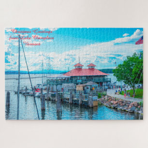 Lake Champlain Vermont.Christmas Greetings Jigsaw Puzzle