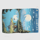 Lake Champlain, Vermont Illustration, Golfhandtuch (Horizontal)