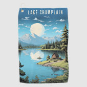 Lake Champlain, Vermont Illustration, Golfhandtuch (Vorderseite)