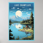 Lake Champlain, Vermont Illustration, Poster (Vorne)