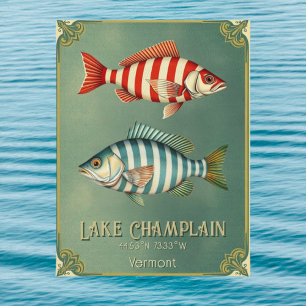 Lake Champlain Vermont New York Seefisch Postkarte
