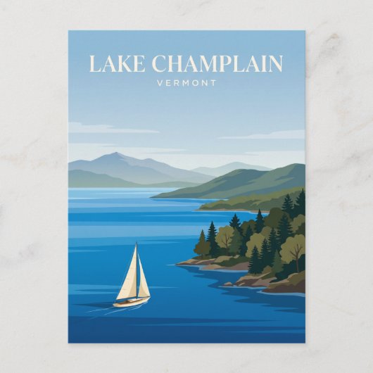 Lake Champlain Vermont Postkarte (Vorderseite)