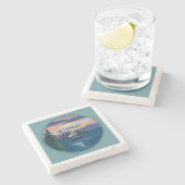 Lake Champlain Vermont Reisedesign Steinuntersetzer (Seitenansicht)