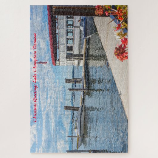 Lake Champlain Vermont. Weihnachtsgrüße Puzzle (Vertikal)