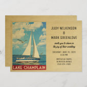 Lake Champlain Wedding Einladung Sailboat (Vorne/Hinten)