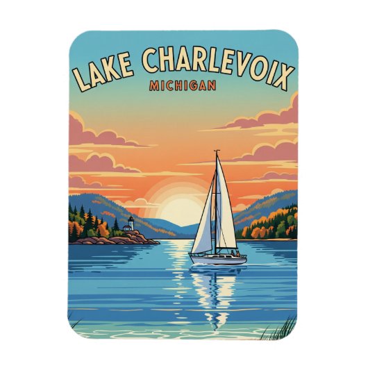 Lake Charlevoix Michigan Magnet (Vertikal)