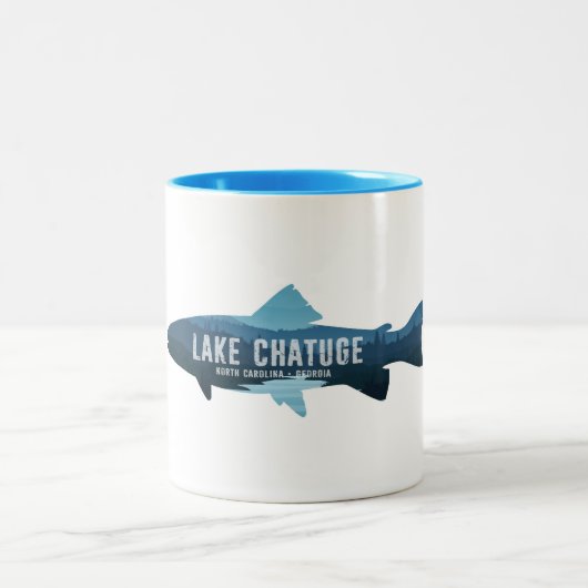 Lake Chatuge North Carolina Georgia Fish Zweifarbige Tasse (Mittel)