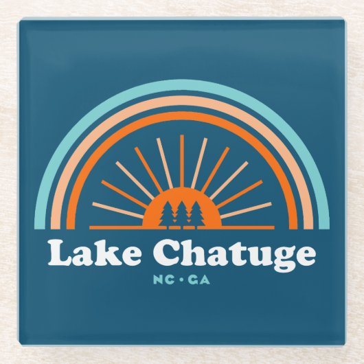 Lake Chatuge North Carolina Georgia Rainbow Glasuntersetzer (Vorderseite)