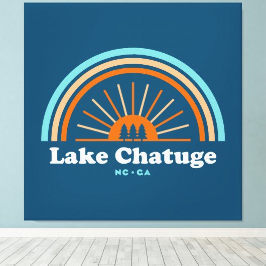 Lake Chatuge North Carolina Georgia Rainbow Leinwanddruck (Insitu (Holzboden))