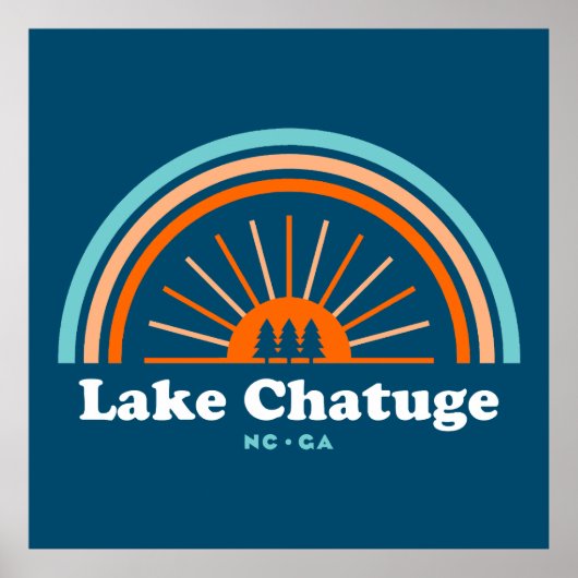 Lake Chatuge North Carolina Georgia Rainbow Poster (Vorne)