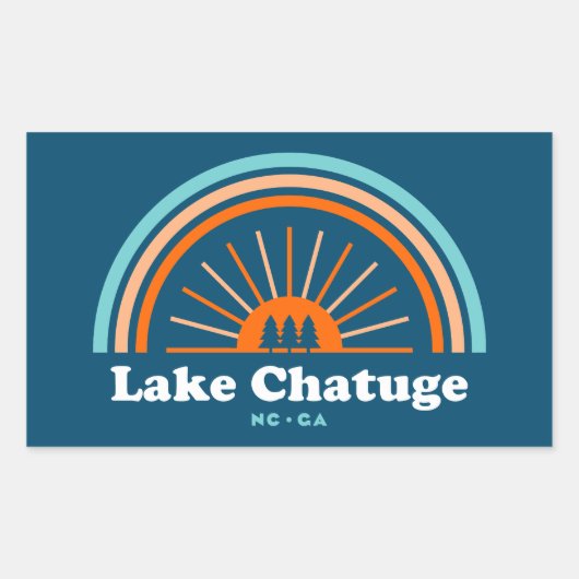 Lake Chatuge North Carolina Georgia Rainbow Rechteckiger Aufkleber (Vorderseite)