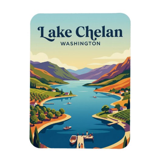 Lake Chelan USA Magnet (Vertikal)